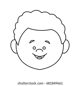 little boy face smile expression cartoon kid