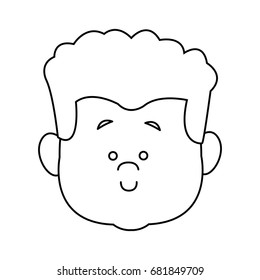 little boy face smile expression cartoon kid