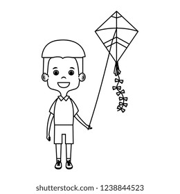 Little Boy Flying Kite Stock Vector (Royalty Free) 1238844523 ...