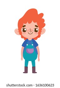 little boy gesture facial expression character cartoon vector illustration