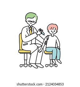 Un niño pequeño vacunado.