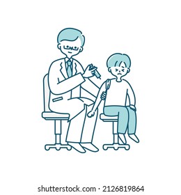 Un niño pequeño vacunado.