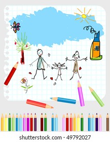 little boy and girl drawing on a note book paper