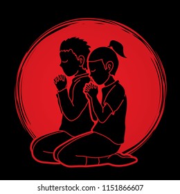 Little boy and girl, Prayer, Christian praying, Children praying , Thank you GOD graphic vector