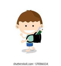 Little Boy Go To School