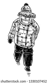 A little boy goes for a stroll