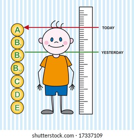 the little boy growing after vitamin