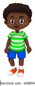 Little boy from Haiti illustration