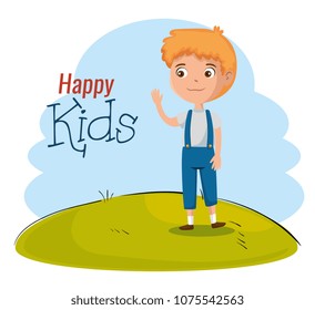 little boy happy character
