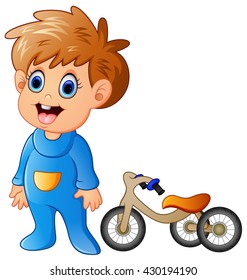 Little boy with his bicycle