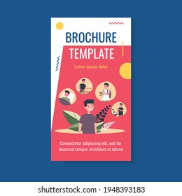 Little boy and his everyday routine. Study, breakfast, bedtime flat vector illustration. Organization and schedule concept for banner, website design or landing web page