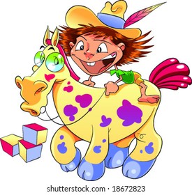 Little Boy with his toys