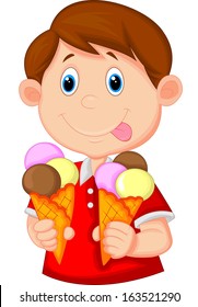 Little boy with ice cream
