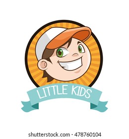 little boy inside seal stamp design