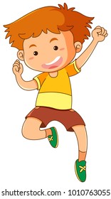 Little boy jumping up illustration