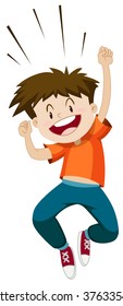 Kleiner Junge springt Illustration auf