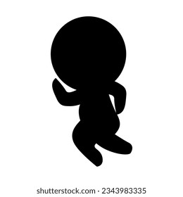 little boy logo running silhouette style