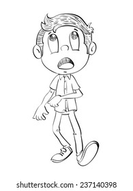 Little boy looking up