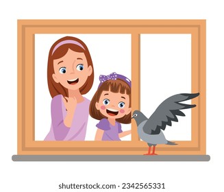 Niñito mirando por la ventana