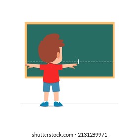 little boy measure width using hand stretch