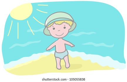 little boy on the beach