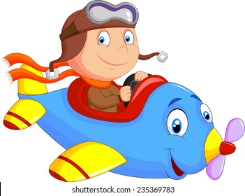 Little Boy Operating a Plane