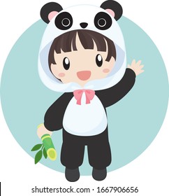 Little Boy in Panda Costume