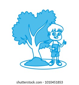 Little boy at park cartoon
