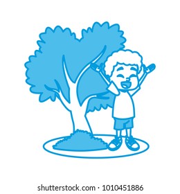 Little boy at park cartoon