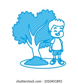 Little boy at park cartoon