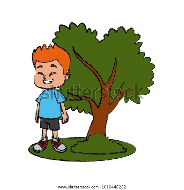 Little Boy Park Cartoon Stock Vector (Royalty Free) 1010448232 ...