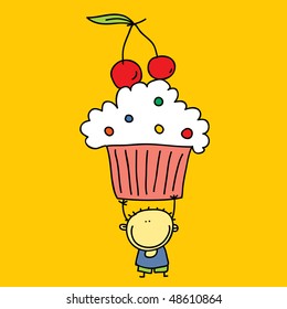 little boy and pastry happy candy vacation pastry pie cake hilarious holiday funny baby youth smiling boy birthday laughing caricature laughter laugh infancy comical humorous giving comic joyful joy a