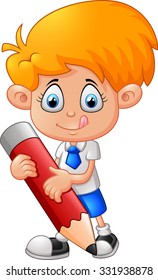 Little boy with pencil