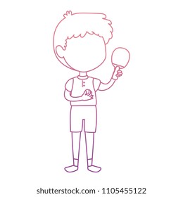 little boy with ping pong racket character