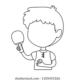 little boy with ping pong racket character