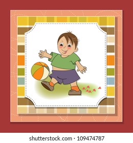 little boy playing ball