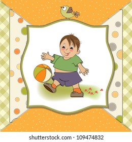 little boy playing ball