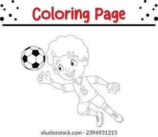 little boy playing football coloring page