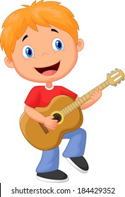 Little Boy Playing Guitar