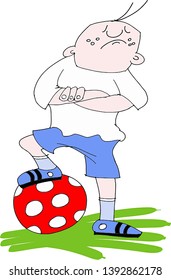 little boy playing with his ball