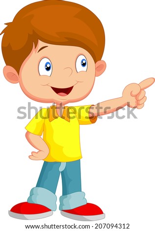Little boy pointing away
