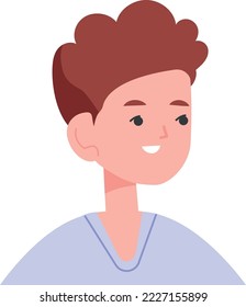 Little boy portrait. Happy smiling kid avatar isolated on white background