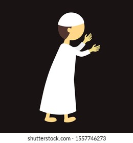 the little boy prayed holding his hands up