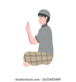Menino rezando ilustração boa para panfletos eventos da comunidade e temática islâmica