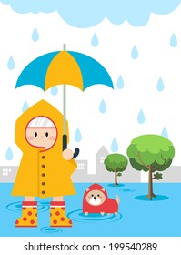 Little boy in raincoat B