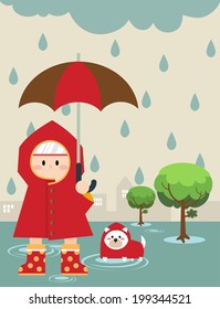 Little boy in raincoat C