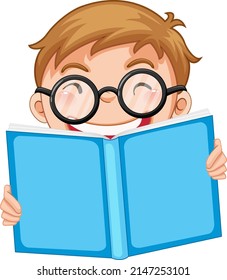 Niñito leyendo ilustración de libro