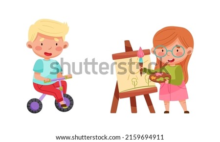 Similar – Image, Stock Photo Childhood canvas I Bicycle