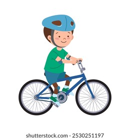 A little boy riding bike 