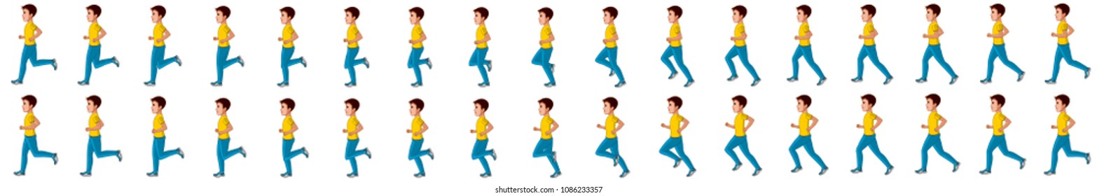 Little Boy Running Animation Sprite Sheet